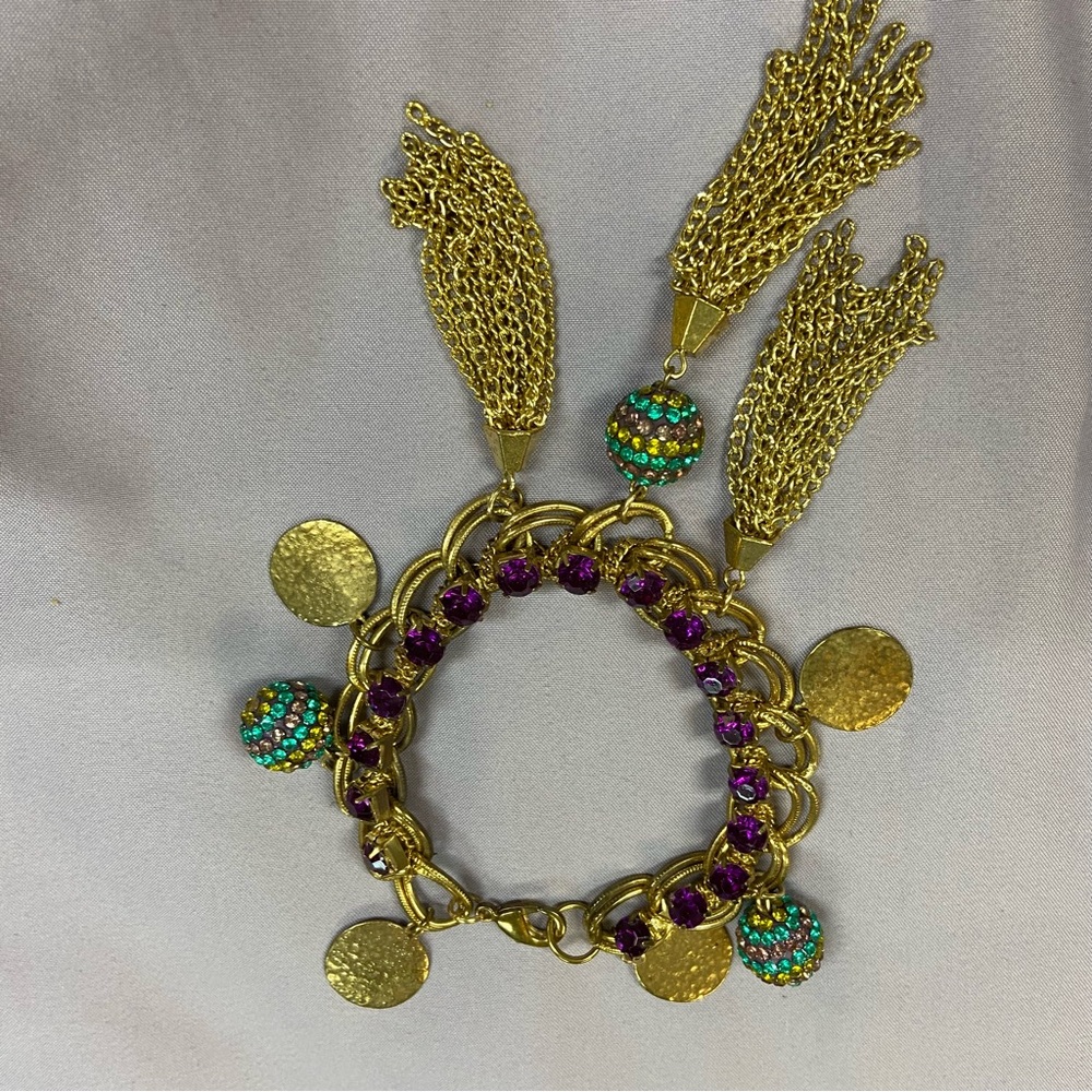 Mardi Gras Colors Bracelet.